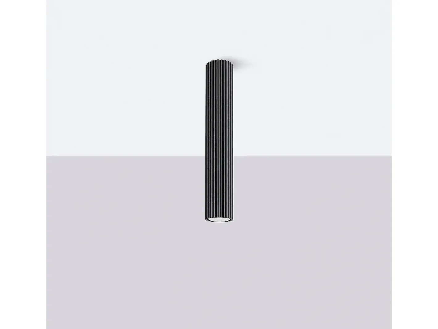 New Sollux Lighting Lámpara de techo Gloow minimalista de aluminio - 1 fuentes luminosas 3000K - L.6,5 x A.40 cm - Negro