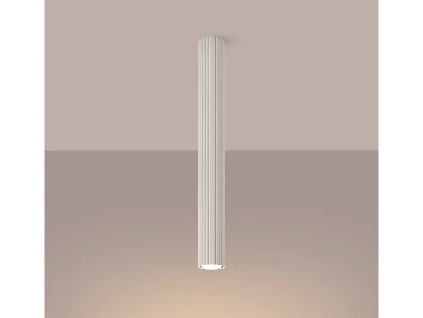 Sollux Lighting Lámpara de techo Gloow minimalista de aluminio - 1 fuentes luminosas 4000K - L.6,5 x A.60 cm - Beige Outlet