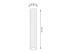 Clearance Sollux Lighting Lámpara de techo Gloow minimalista de aluminio - 1 fuentes luminosas 3000K - L.6,5 x A.40 cm - ocre Rojo