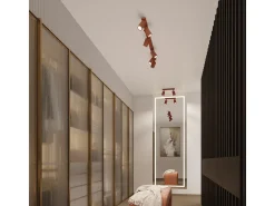 Clearance Sollux Lighting Lámpara de techo Gloow minimalista de aluminio - 1 fuentes luminosas 3000K - L.6,5 x A.40 cm - ocre Rojo