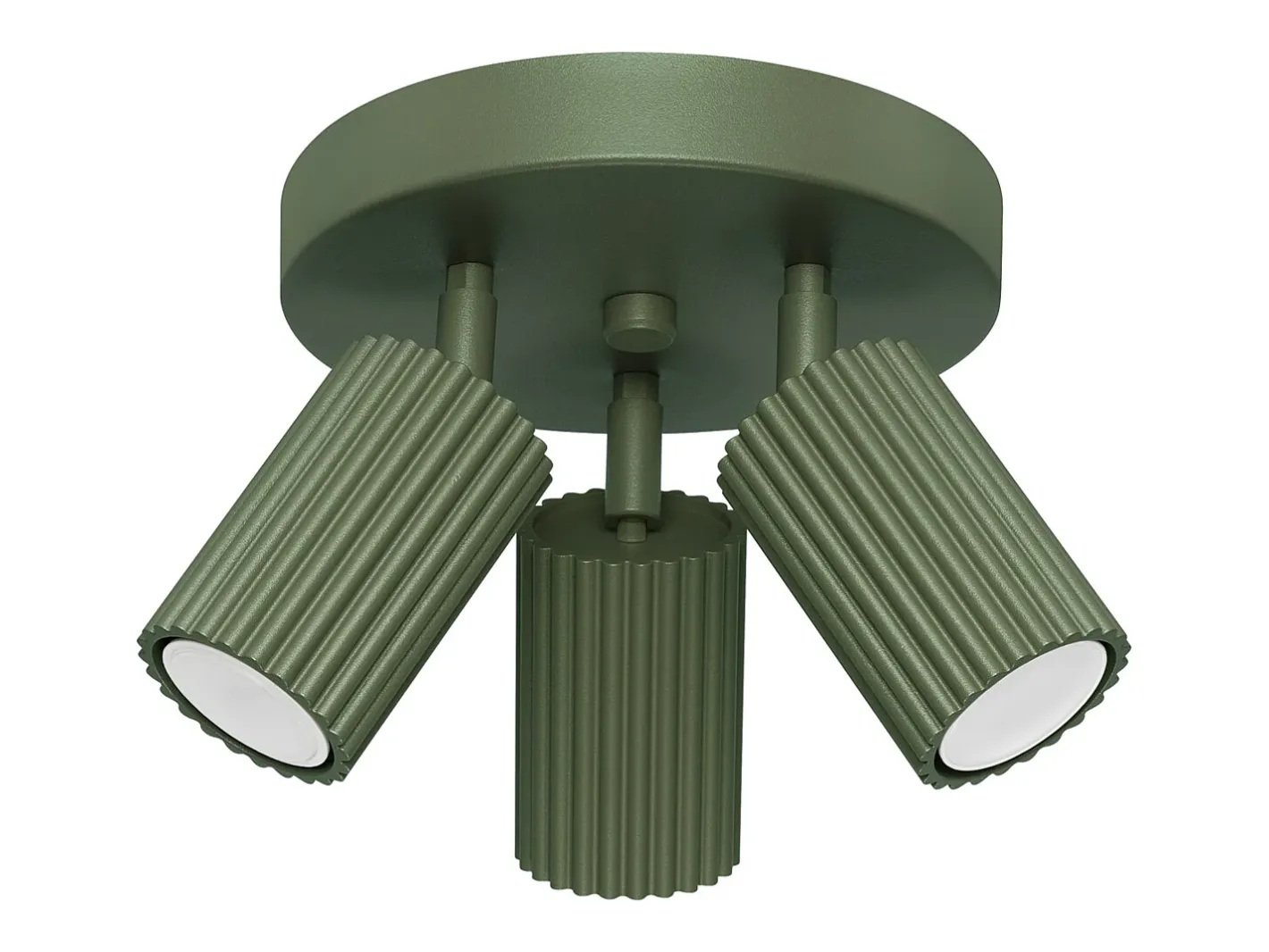 Hot Sollux Lighting Lámpara de techo Gloow minimalista de aluminio - 3 fuentes luminosas 3000K - L.19,5 x A.18 cm - oliva Verde