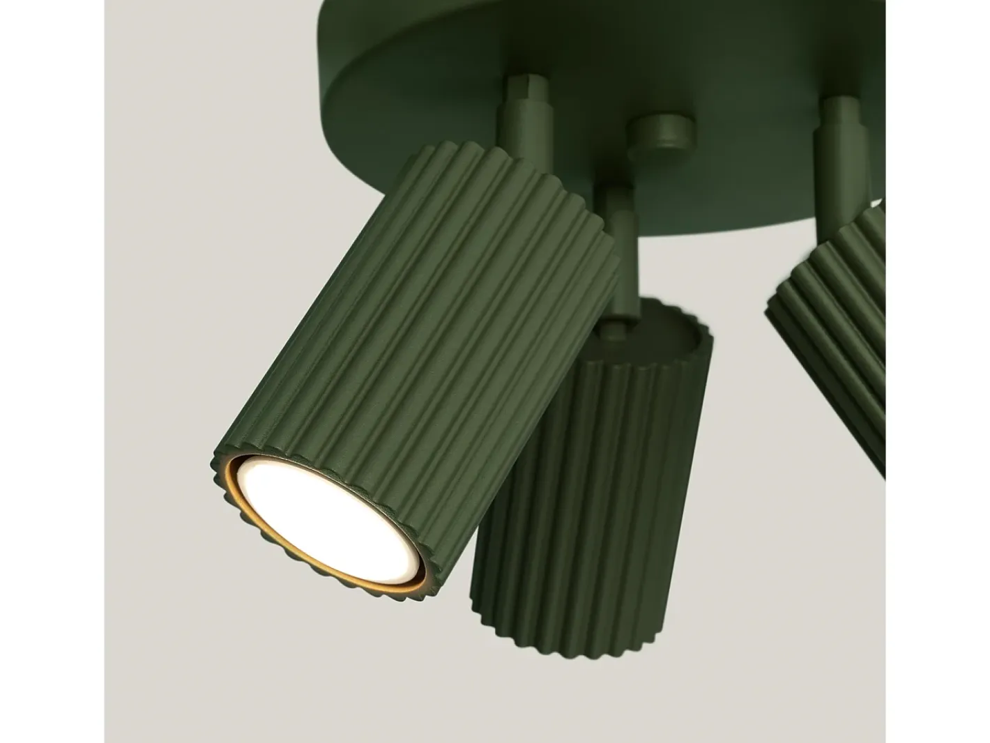 Hot Sollux Lighting Lámpara de techo Gloow minimalista de aluminio - 3 fuentes luminosas 3000K - L.19,5 x A.18 cm - oliva Verde