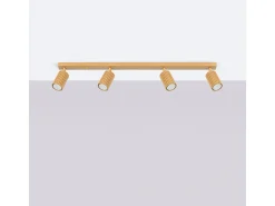 Sollux Lighting Plafón-Lámpara de techo Gloow minimalista de aluminio - 4 fuentes luminosas 3000K - L.81 x A.16,5 cm - Dorado