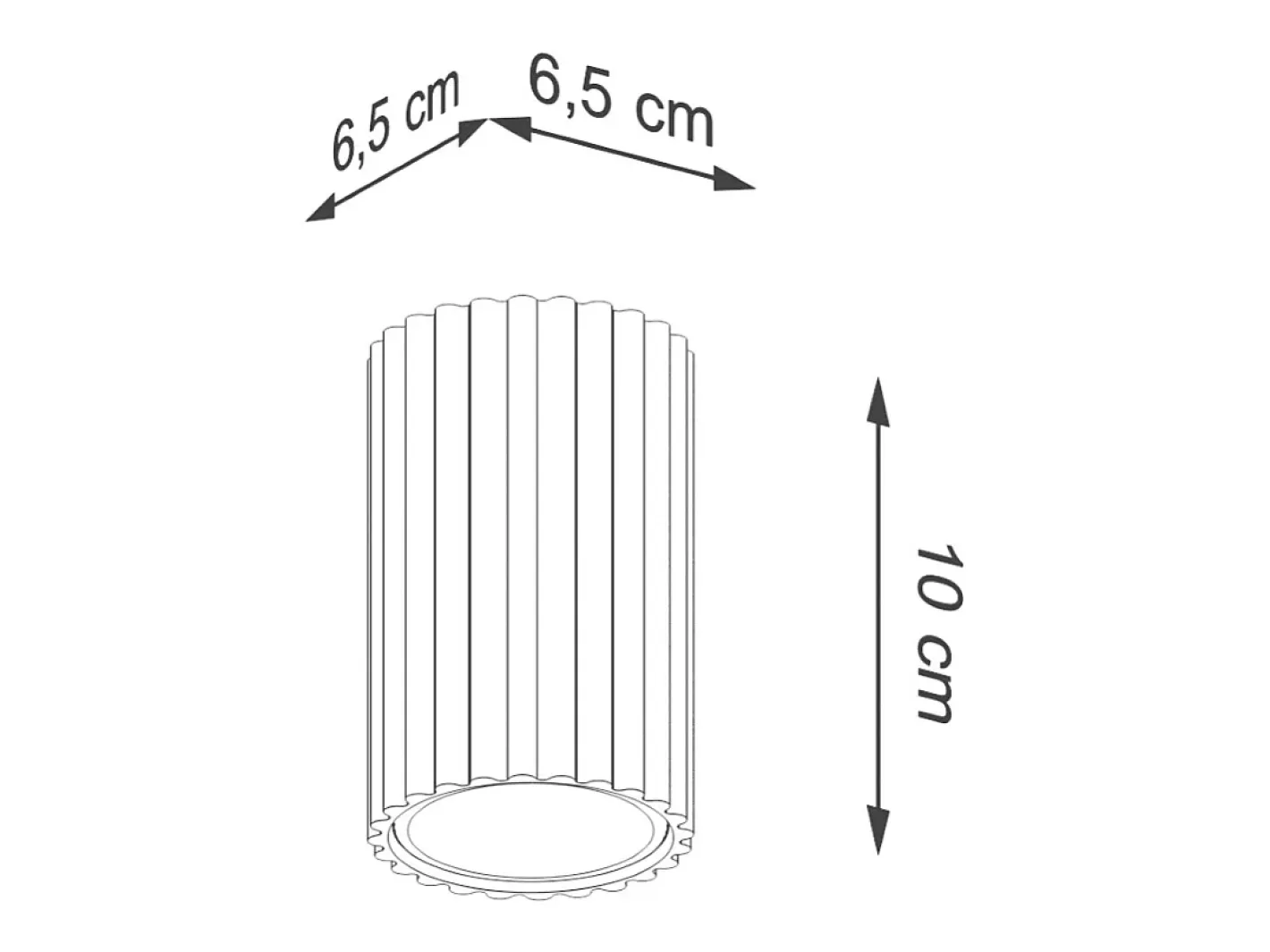 Sollux Lighting Plafón-Lámpara de techo Gloow minimalista de aluminio - 1 fuentes luminosas 3000K - L.6,5 x A.10 cm - Blanco