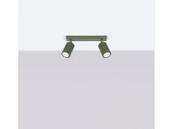 Sollux Lighting Lámpara de techo Gloow minimalista de aluminio - 2 fuentes luminosas 3000K - L.30 x A.16,5 cm - oliva Verde