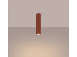 Sollux Lighting Plafón-Lámpara de techo Gloow minimalista de aluminio - 1 fuentes luminosas 4000K - L.6,5 x A.30 cm - ocre Rojo