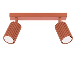 Sollux Lighting Lámpara de techo Gloow minimalista de aluminio - 2 fuentes luminosas 4000K - L.30 x A.16,5 cm - ocre Rojo Discount