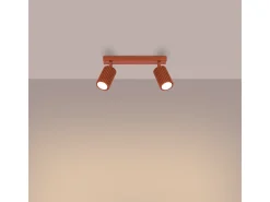 Sollux Lighting Lámpara de techo Gloow minimalista de aluminio - 2 fuentes luminosas 4000K - L.30 x A.16,5 cm - ocre Rojo Discount
