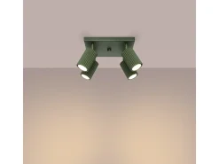 Online Sollux Lighting Lámpara de techo Gloow minimalista de aluminio - 4 fuentes luminosas 4000K - L.25 x A.16,5 cm - oliva Verde