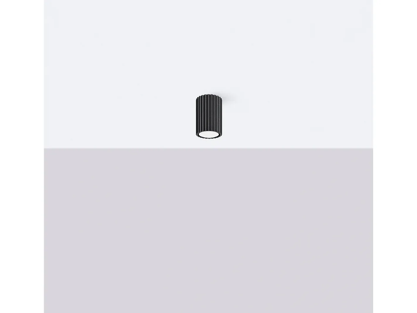 Best Sollux Lighting Lámpara de techo Gloow minimalista de aluminio - 1 fuentes luminosas 3000K - L.6,5 x A.10 cm - Negro