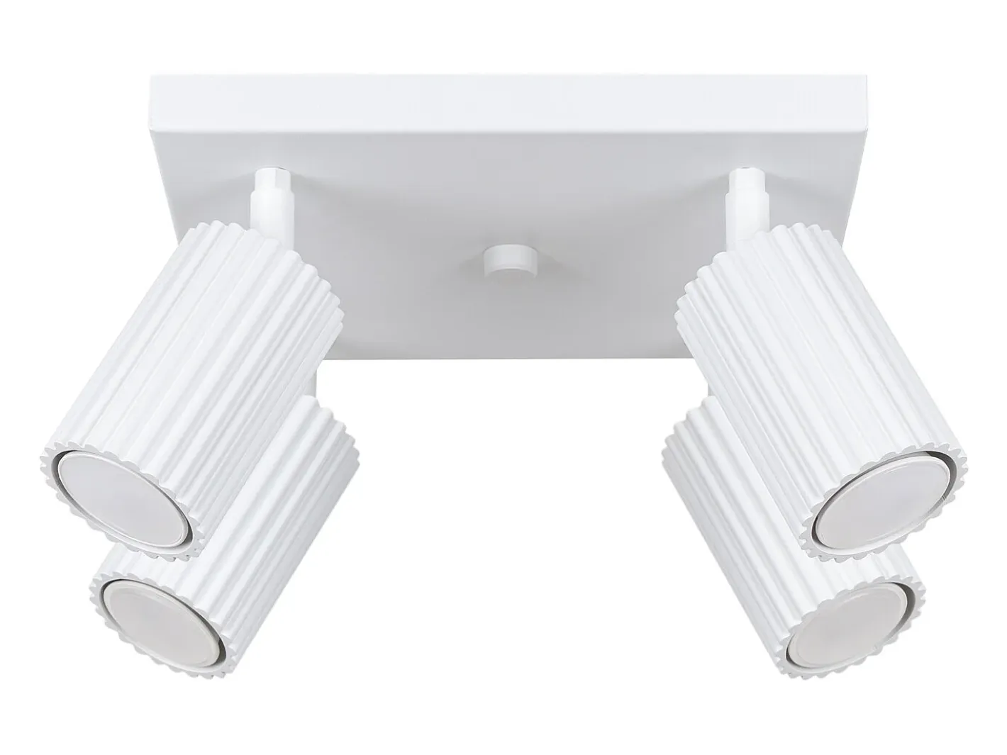 Sollux Lighting Plafón-Lámpara de techo Gloow minimalista de aluminio - 4 fuentes luminosas 4000K - L.25 x A.16,5 cm - Blanco