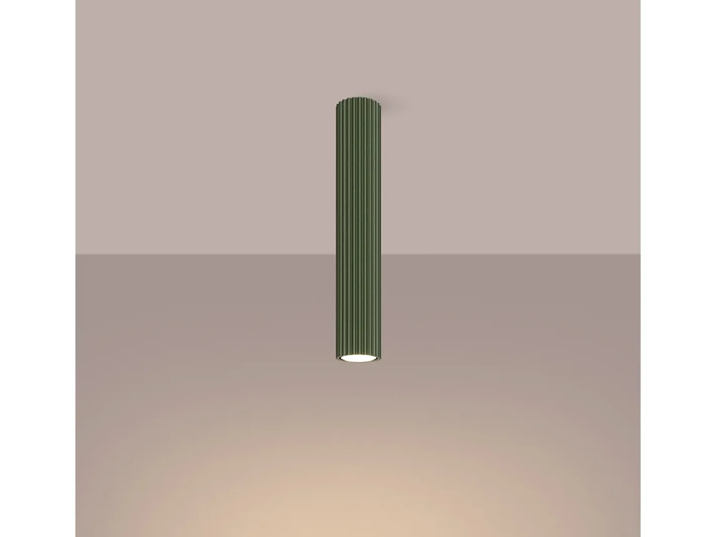 Sale Sollux Lighting Lámpara de techo Gloow minimalista de aluminio - 1 fuentes luminosas 4000K - L.6,5 x A.40 cm - oliva Verde