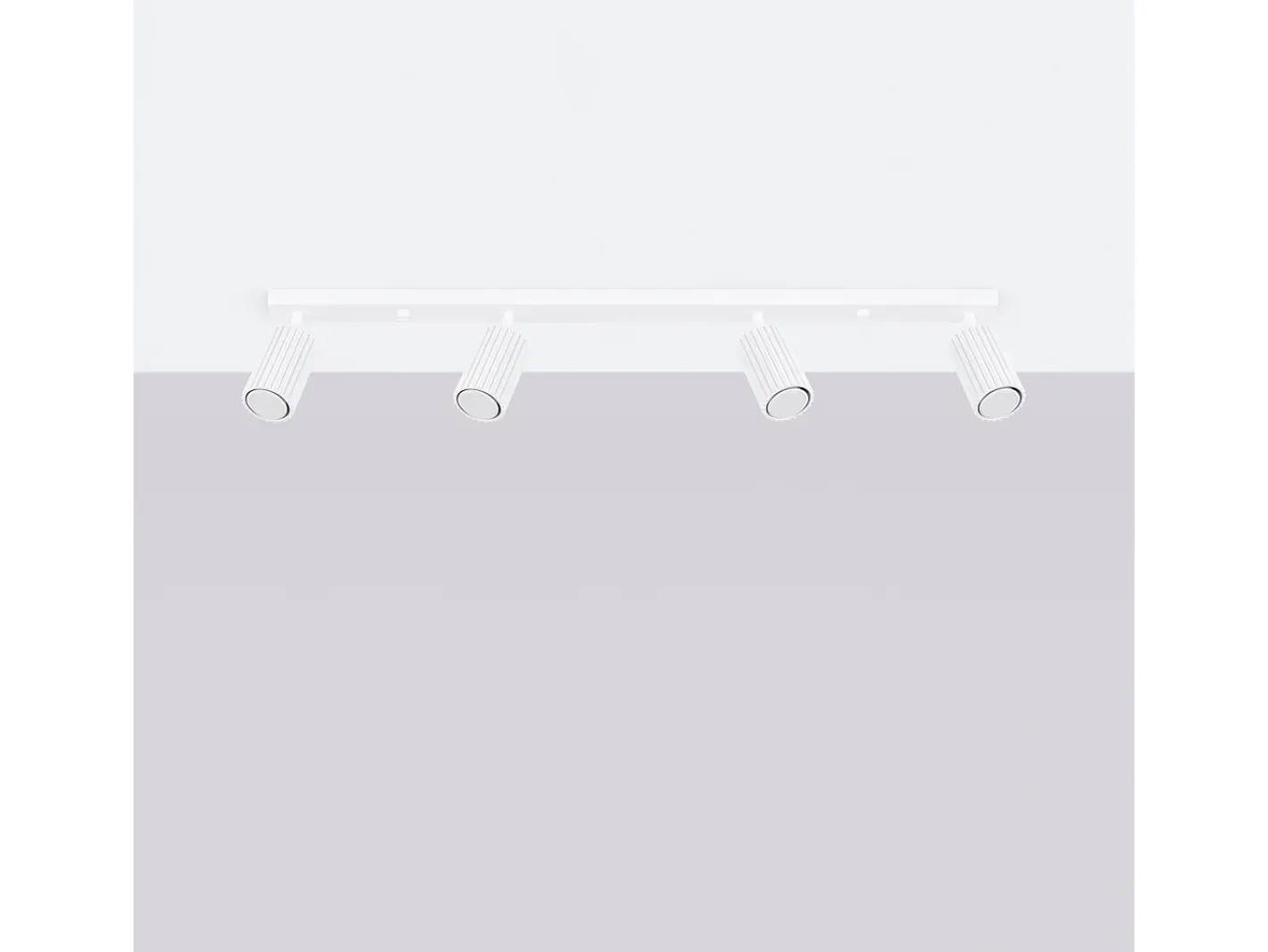 Sollux Lighting Lámpara de techo Gloow minimalista de aluminio - 4 fuentes luminosas 3000K - L.81 x A.16,5 cm - Blanco