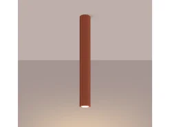 Sollux Lighting Plafón-Lámpara de techo Gloow minimalista de aluminio - 1 fuentes luminosas 4000K - L.6,5 x A.60 cm - ocre Rojo