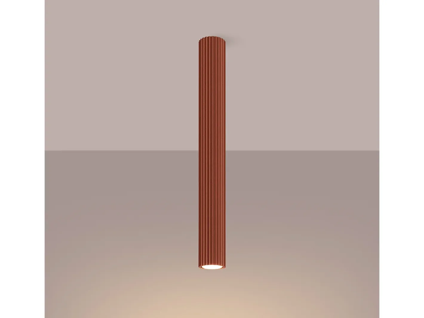 Sollux Lighting Plafón-Lámpara de techo Gloow minimalista de aluminio - 1 fuentes luminosas 4000K - L.6,5 x A.60 cm - ocre Rojo