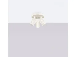 Sollux Lighting Lámpara de techo Gloow minimalista de aluminio - 3 fuentes luminosas 3000K - L.19,5 x A.18 cm - Beige Best