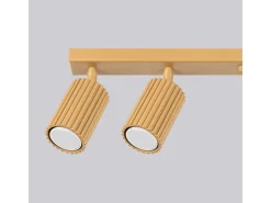 Hot Sollux Lighting Lámpara de techo Gloow minimalista de aluminio - 6 fuentes luminosas 3000K - L.117 x A.16,5 cm - Dorado
