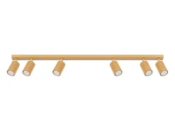 Hot Sollux Lighting Lámpara de techo Gloow minimalista de aluminio - 6 fuentes luminosas 3000K - L.117 x A.16,5 cm - Dorado