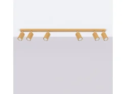 Hot Sollux Lighting Lámpara de techo Gloow minimalista de aluminio - 6 fuentes luminosas 3000K - L.117 x A.16,5 cm - Dorado