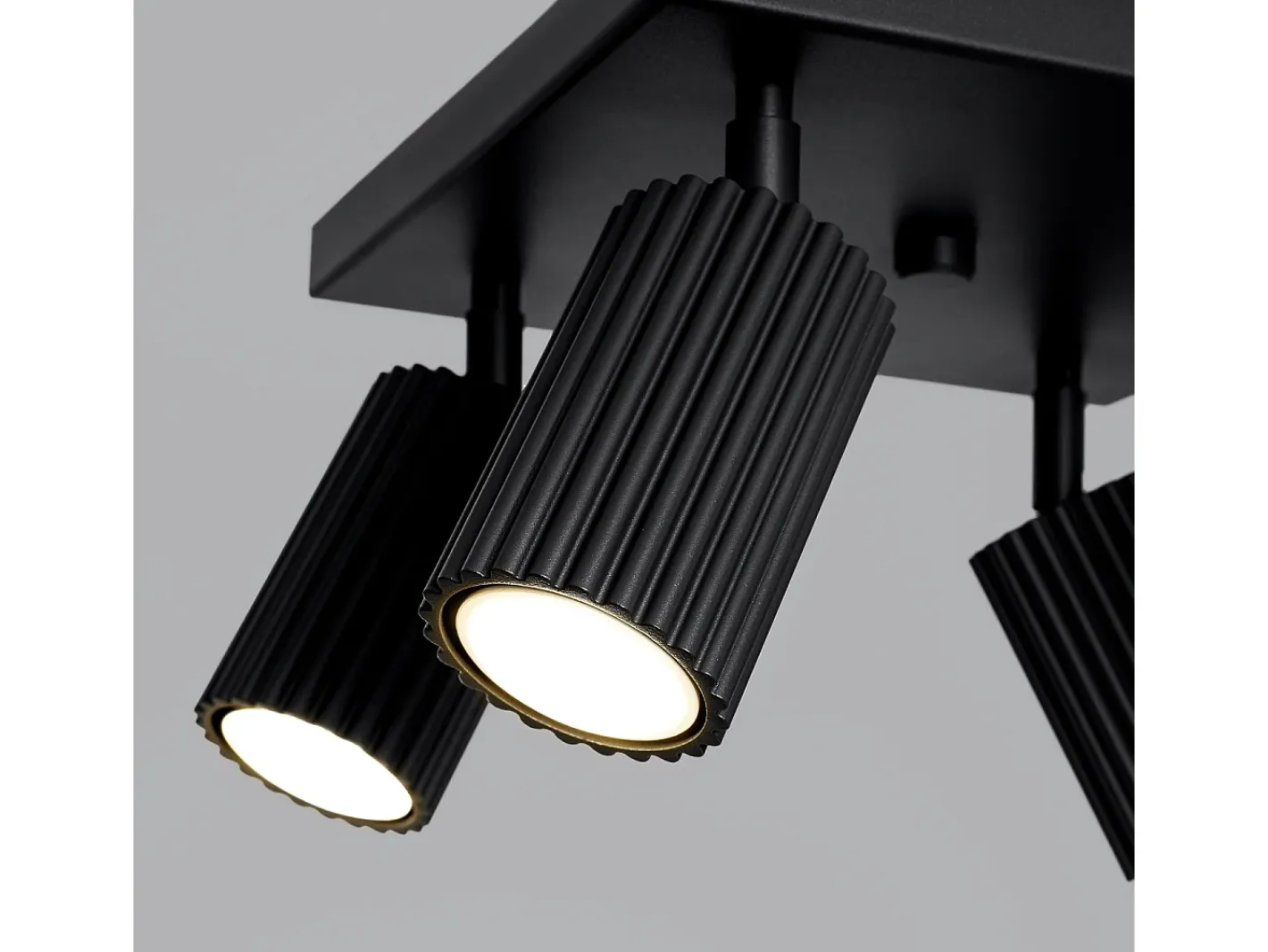 Sale Sollux Lighting Lámpara de techo Gloow minimalista de aluminio - 4 fuentes luminosas 3000K - L.25 x A.16,5 cm - Negro