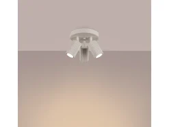Sollux Lighting Lámpara de techo Gloow minimalista de aluminio - 3 fuentes luminosas 4000K - L.19,5 x A.18 cm - Beige Hot