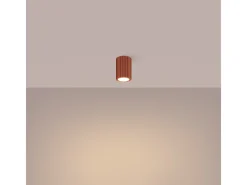 Sollux Lighting Plafón-Lámpara de techo Gloow minimalista de aluminio - 1 fuentes luminosas 4000K - L.6,5 x A.10 cm - ocre Rojo