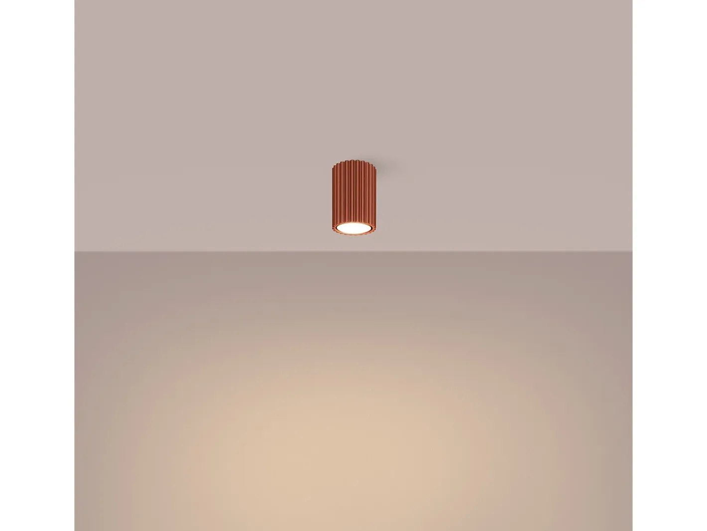 Sollux Lighting Plafón-Lámpara de techo Gloow minimalista de aluminio - 1 fuentes luminosas 4000K - L.6,5 x A.10 cm - ocre Rojo