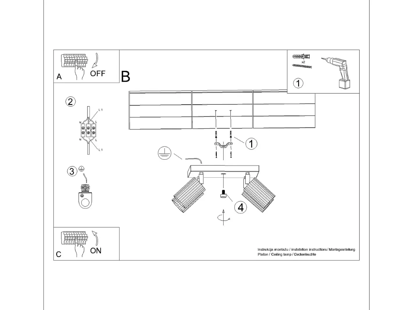 Discount Sollux Lighting Lámpara de techo Gloow minimalista de aluminio - 4 fuentes luminosas 3000K - L.25 x A.16,5 cm - Beige