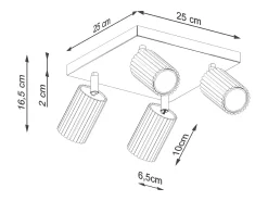 Discount Sollux Lighting Lámpara de techo Gloow minimalista de aluminio - 4 fuentes luminosas 3000K - L.25 x A.16,5 cm - Beige