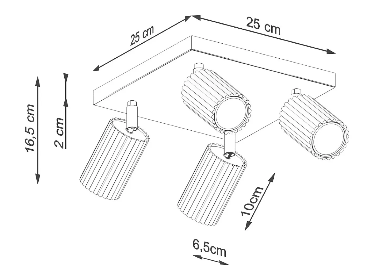 Discount Sollux Lighting Lámpara de techo Gloow minimalista de aluminio - 4 fuentes luminosas 3000K - L.25 x A.16,5 cm - Beige