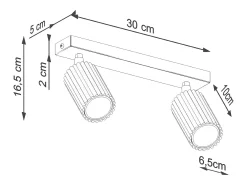 Sollux Lighting Plafón-Lámpara de techo Gloow minimalista de aluminio - 2 fuentes luminosas 3000K - L.30 x A.16,5 cm - Beige