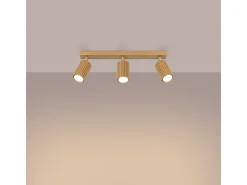 Sollux Lighting Lámpara de techo Gloow minimalista de aluminio - 3 fuentes luminosas 4000K - L.45 x A.16,5 cm - Dorado Best