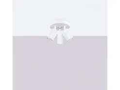 Sale Sollux Lighting Lámpara de techo Gloow minimalista de aluminio - 3 fuentes luminosas 3000K - L.19,5 x A.18 cm - Blanco