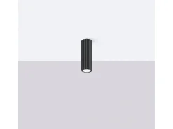 Outlet Sollux Lighting Lámpara de techo Gloow minimalista de aluminio - 1 fuentes luminosas 3000K - L.6,5 x A.20 cm - Negro