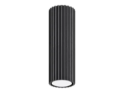 Outlet Sollux Lighting Lámpara de techo Gloow minimalista de aluminio - 1 fuentes luminosas 3000K - L.6,5 x A.20 cm - Negro