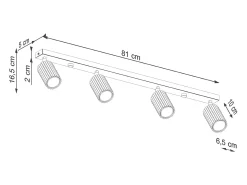 Hot Sollux Lighting Lámpara de techo Gloow minimalista de aluminio - 4 fuentes luminosas 3000K - L.81 x A.16,5 cm - oliva Verde