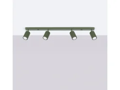 Hot Sollux Lighting Lámpara de techo Gloow minimalista de aluminio - 4 fuentes luminosas 3000K - L.81 x A.16,5 cm - oliva Verde