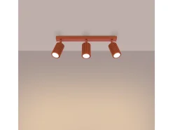 Sollux Lighting Plafón-Lámpara de techo Gloow minimalista de aluminio - 3 fuentes luminosas 4000K - L.45 x A.16,5 cm - ocre Rojo