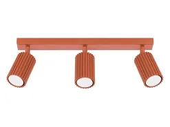 Sollux Lighting Plafón-Lámpara de techo Gloow minimalista de aluminio - 3 fuentes luminosas 4000K - L.45 x A.16,5 cm - ocre Rojo