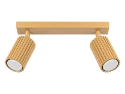 Sollux Lighting Lámpara de techo Gloow minimalista de aluminio - 2 fuentes luminosas 3000K - L.30 x A.16,5 cm - Dorado