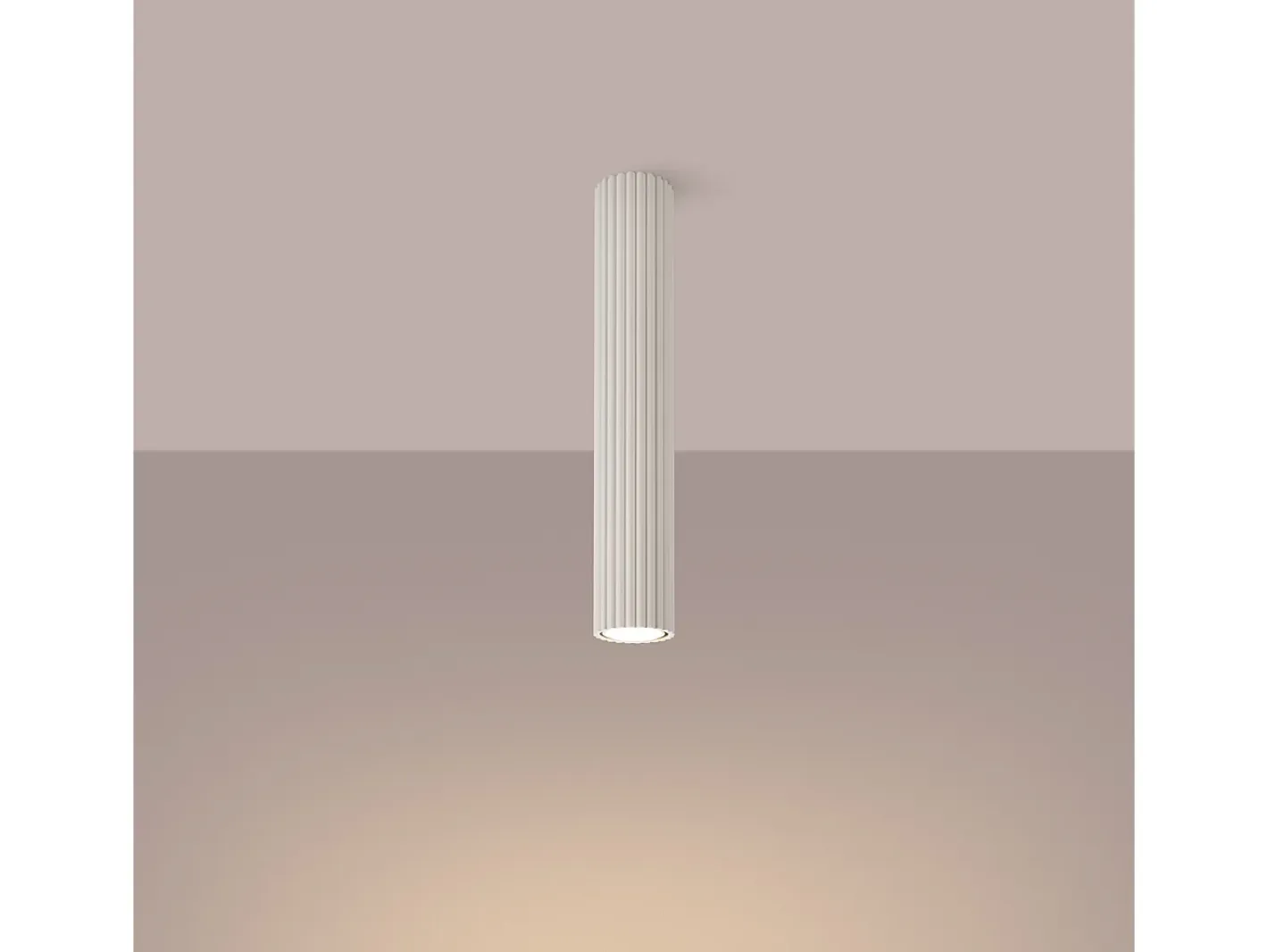 Sollux Lighting Lámpara de techo Gloow minimalista de aluminio - 1 fuentes luminosas 4000K - L.6,5 x A.40 cm - Beige Clearance