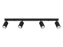 Sollux Lighting Plafón-Lámpara de techo Gloow minimalista de aluminio - 4 fuentes luminosas 3000K - L.81 x A.16,5 cm - Negro