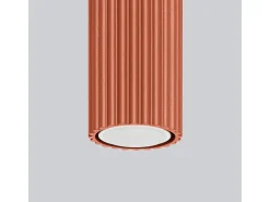 Sollux Lighting Plafón-Lámpara de techo Gloow minimalista de aluminio - 1 fuentes luminosas 3000K - L.6,5 x A.30 cm - ocre Rojo