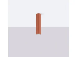 Sollux Lighting Plafón-Lámpara de techo Gloow minimalista de aluminio - 1 fuentes luminosas 3000K - L.6,5 x A.30 cm - ocre Rojo