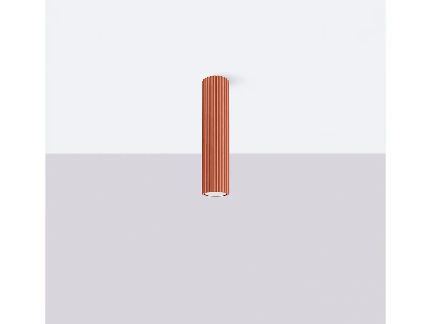 Sollux Lighting Plafón-Lámpara de techo Gloow minimalista de aluminio - 1 fuentes luminosas 3000K - L.6,5 x A.30 cm - ocre Rojo