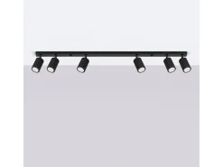 Sollux Lighting Plafón-Lámpara de techo Gloow minimalista de aluminio - 6 fuentes luminosas 3000K - L.117 x A.16,5 cm - Negro