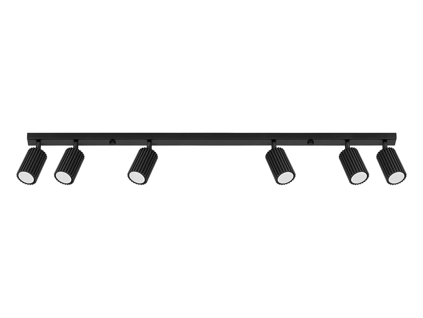 Sollux Lighting Plafón-Lámpara de techo Gloow minimalista de aluminio - 6 fuentes luminosas 3000K - L.117 x A.16,5 cm - Negro