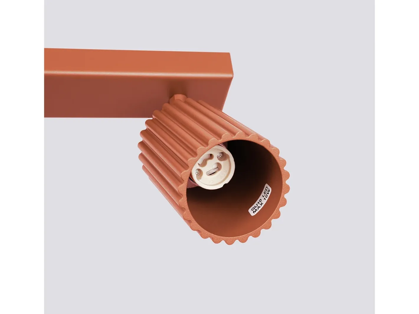 Sollux Lighting Plafón-Lámpara de techo Gloow minimalista de aluminio - 6 fuentes luminosas 4000K - L.117 x A.16,5 cm - ocre Rojo