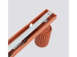 Sollux Lighting Plafón-Lámpara de techo Gloow minimalista de aluminio - 6 fuentes luminosas 4000K - L.117 x A.16,5 cm - ocre Rojo