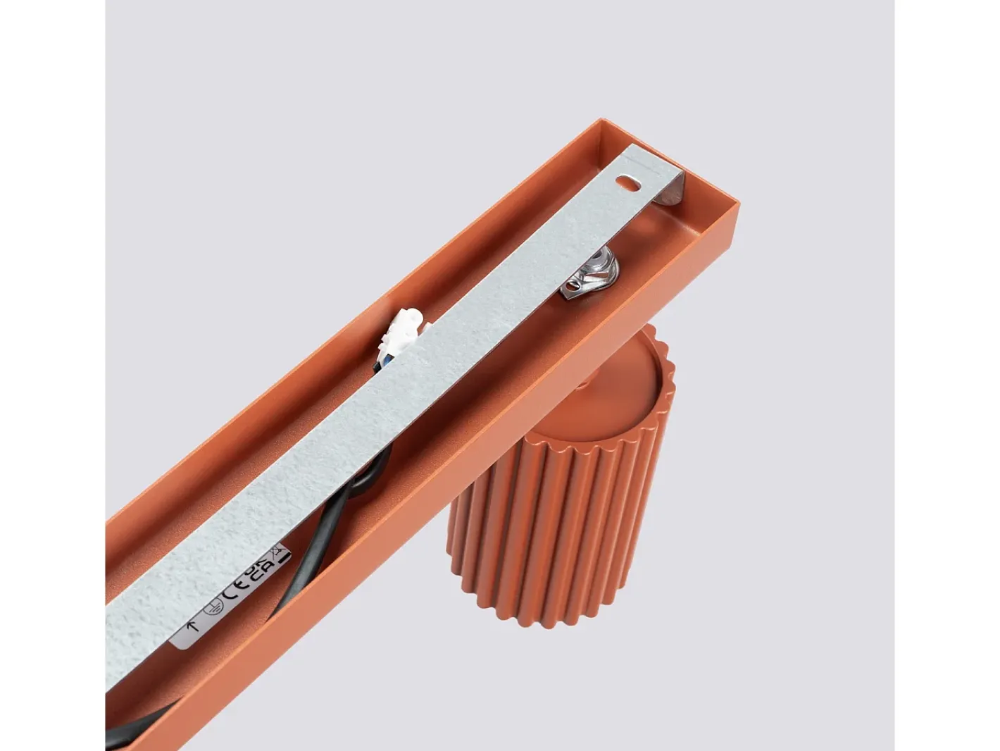 Sollux Lighting Plafón-Lámpara de techo Gloow minimalista de aluminio - 6 fuentes luminosas 4000K - L.117 x A.16,5 cm - ocre Rojo